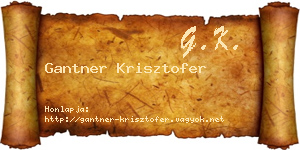 Gantner Krisztofer névjegykártya